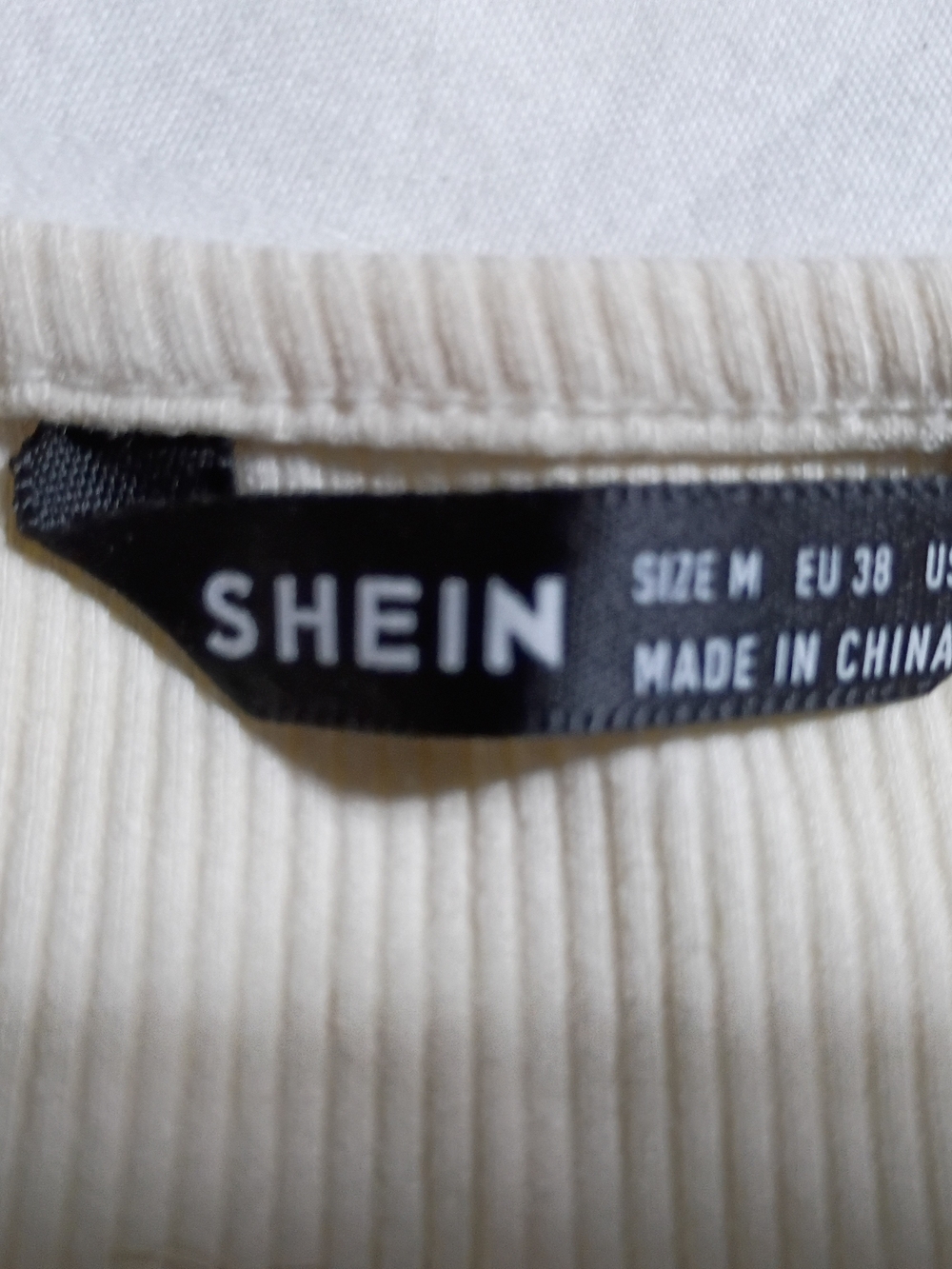 SHEIN Ivory Ribbed Tank Top - Picture 2 of 2